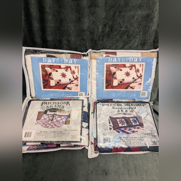 Vintage Quilted Pillow Sham Patchwork Lot 20